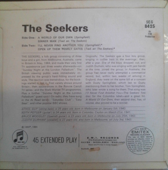 The Seekers : The Seekers (7", EP, Mono, Fou)