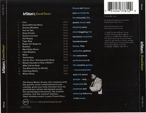 Art Tatum : Art Tatum's Finest Hour (CD, Comp)