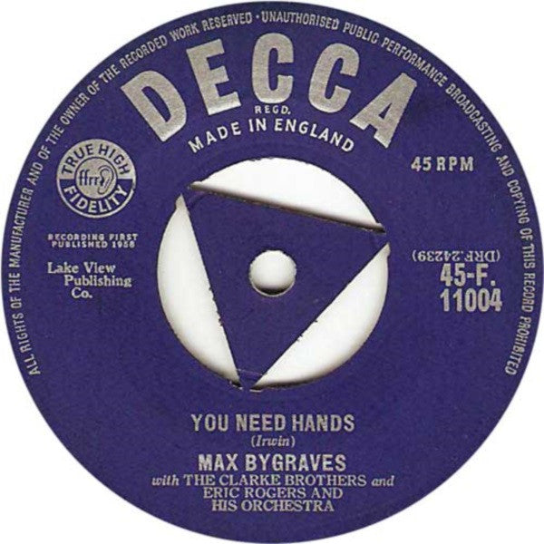 Max Bygraves : You Need Hands / Tulips From Amsterdam (7", Single)