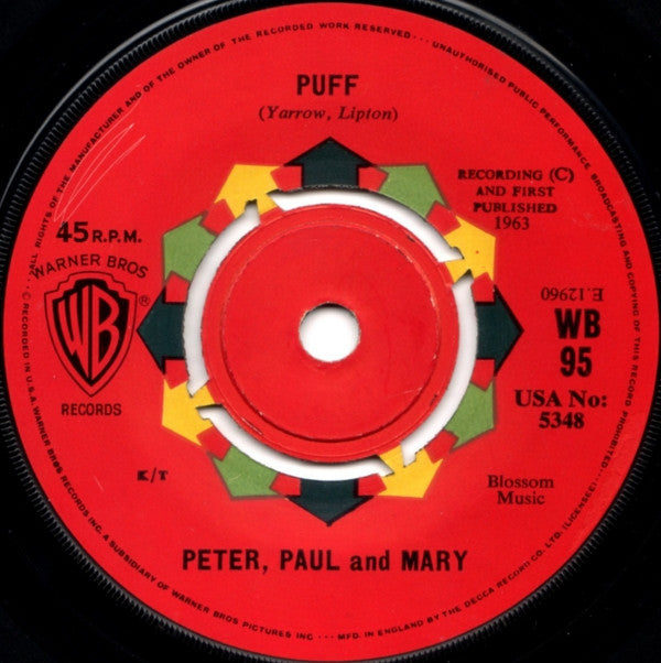 Peter, Paul And Mary* : Puff (7", Single)