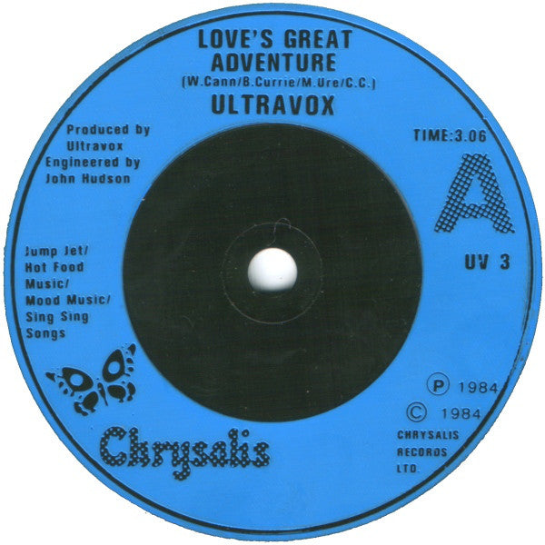 Ultravox : Love's Great Adventure (7", Blu)