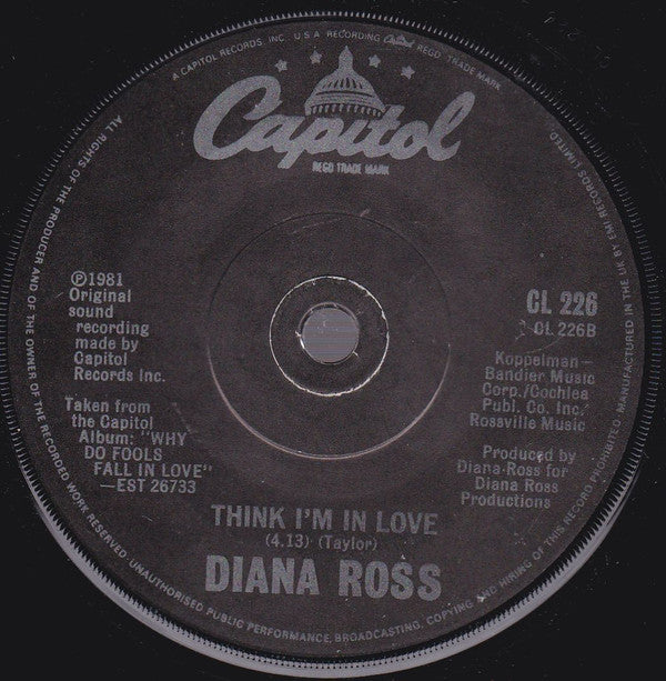 Diana Ross : Why Do Fools Fall In Love (7", Sol)