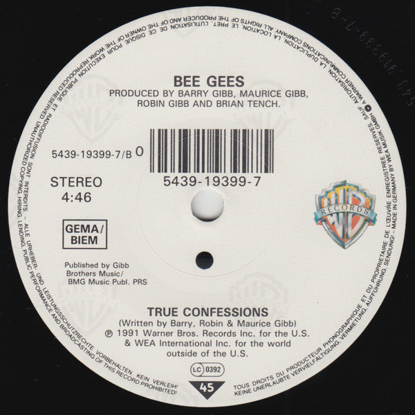 Bee Gees : Secret Love (7", Single, Sol)