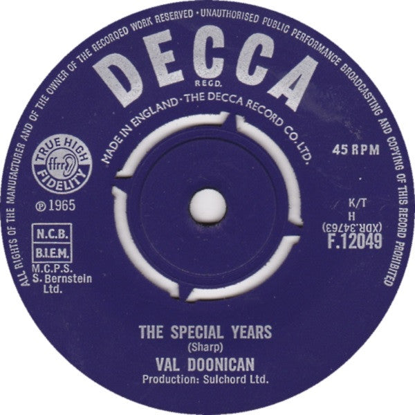 Val Doonican : The Special Years (7")