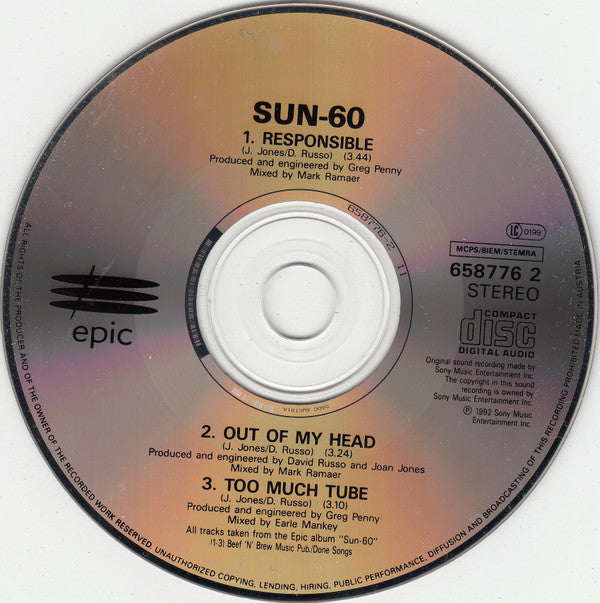 Sun 60 : Responsible (CD, Single)