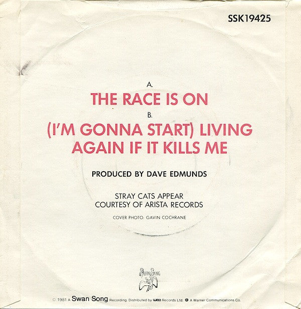 Dave Edmunds With Stray Cats : The Race Is On (7", Single)