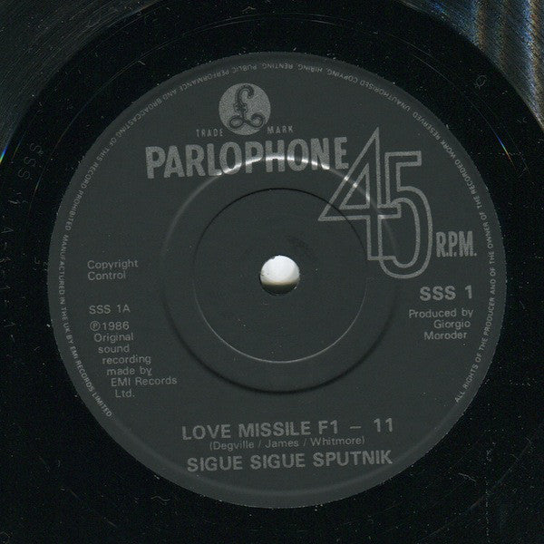 Sigue Sigue Sputnik : Love Missile F1-11 (7", Single, Pap)