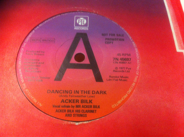 Acker Bilk His Clarinet And Strings : Dancing In The Dark (7", Single, Promo)