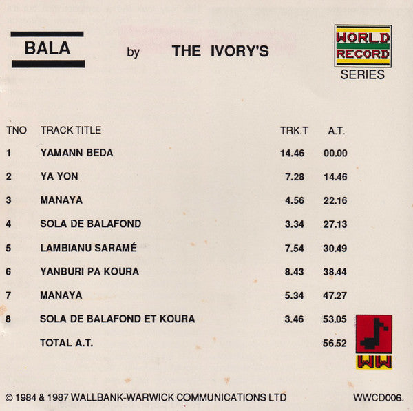 The Ivory's (2) : Bala (CD, Album)