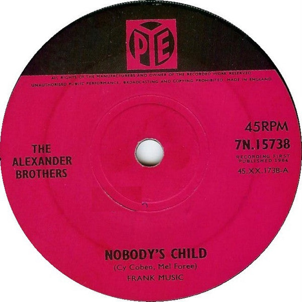 The Alexander Brothers : Nobody's Child (7", Single, Sol)