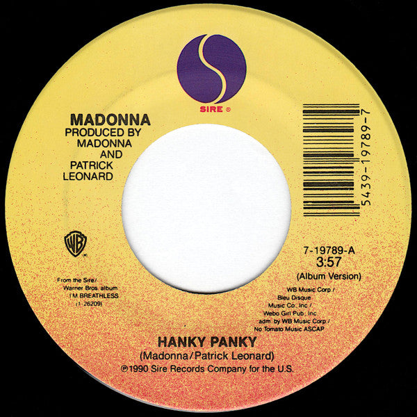 Madonna : Hanky Panky (7", Single, Spe)