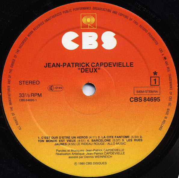Jean-Patrick Capdevielle : 2 (LP, Album)