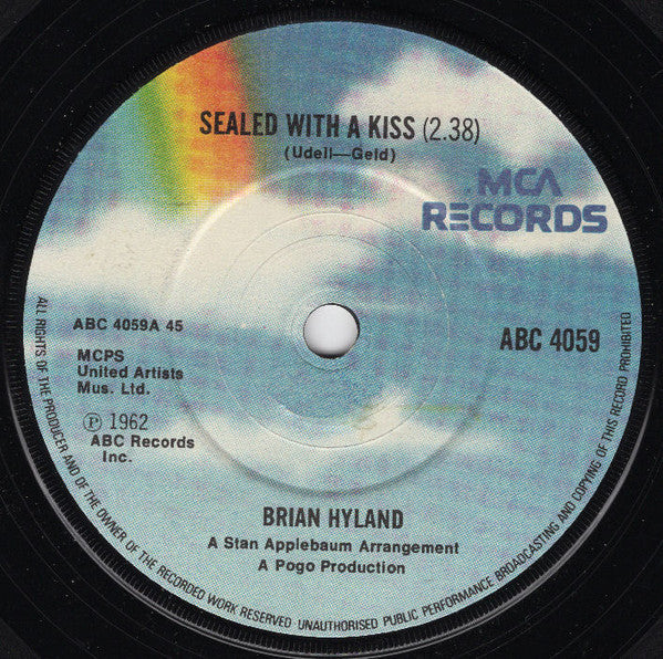 Brian Hyland : Sealed With A Kiss (7", Single, RE)