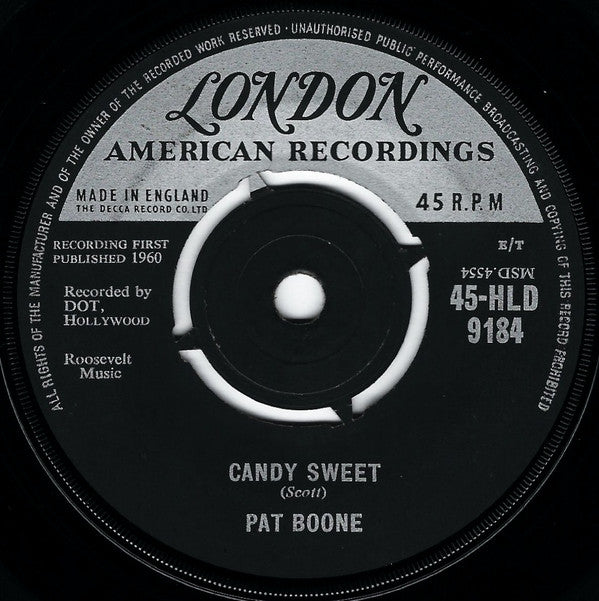 Pat Boone : Candy Sweet (7", Single, Mono)