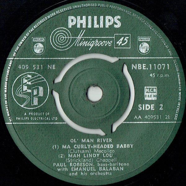 Paul Robeson : Ol' Man River (7", EP)