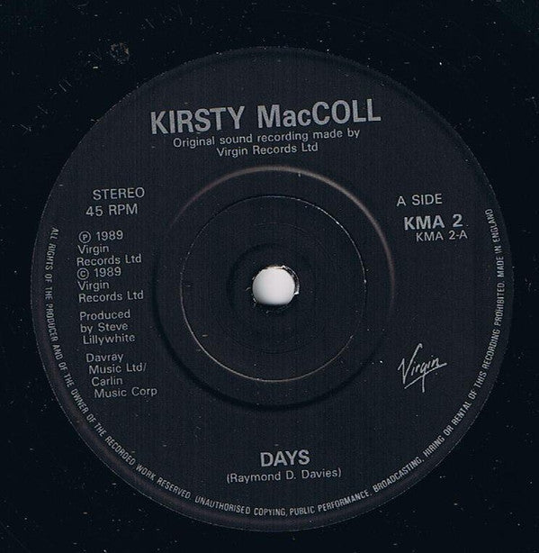 Kirsty MacColl : Days (7", Single, Bla)