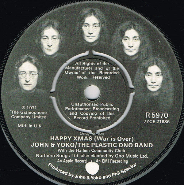 John Lennon & Yoko Ono & The Plastic Ono Band : Happy Xmas (War Is Over)  (7", Single, Kno)
