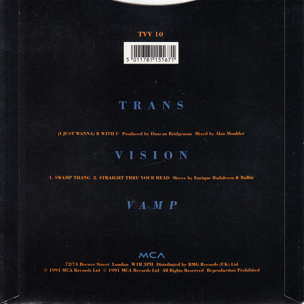 Transvision Vamp : (I Just Wanna) B With U (7", Single, Pap)