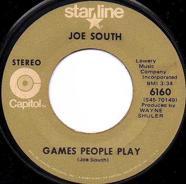 Joe South : Games People Play / These Are Not My People (7", Single, Jac)