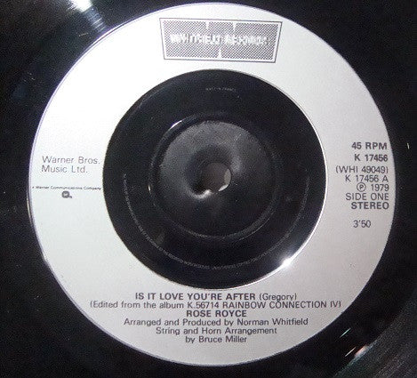 Rose Royce : Is It Love Your After (7", Single)