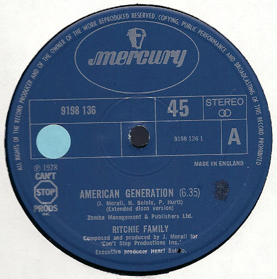 The Ritchie Family : American Generation (12")