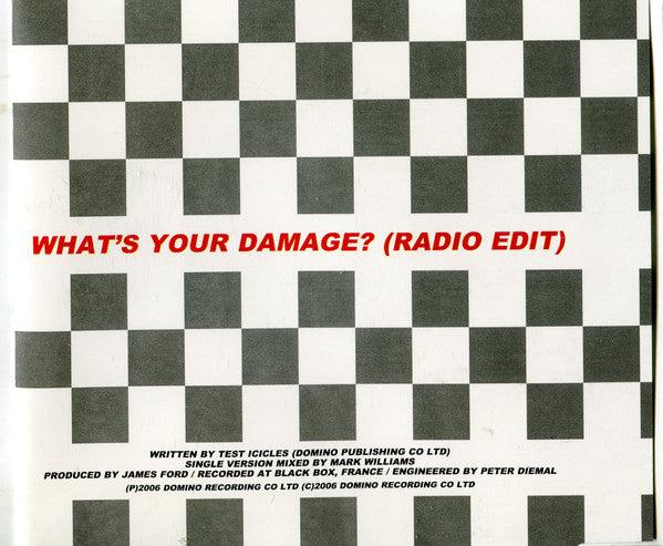Test Icicles : What's Your Damage? (CD, Single, Promo)