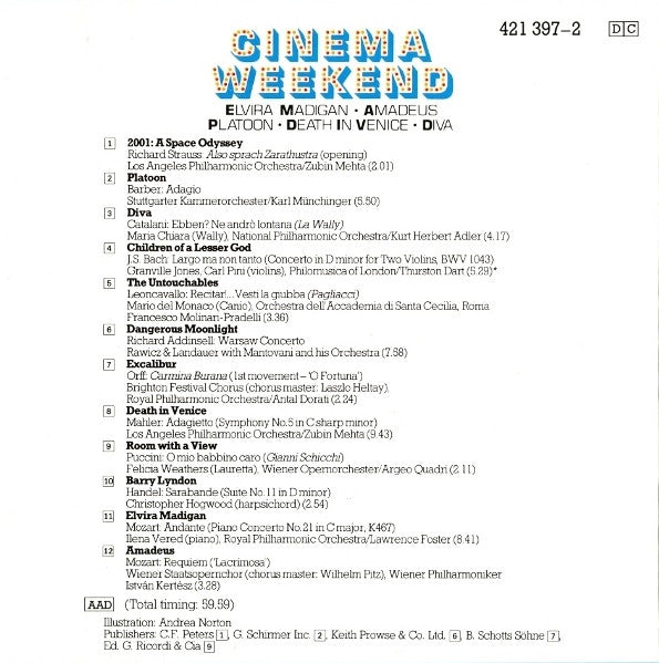 Various : Cinema Weekend - Classics In Films (CD, Comp)