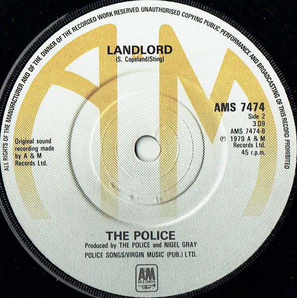 The Police : Message In A Bottle (7", Single, Com)