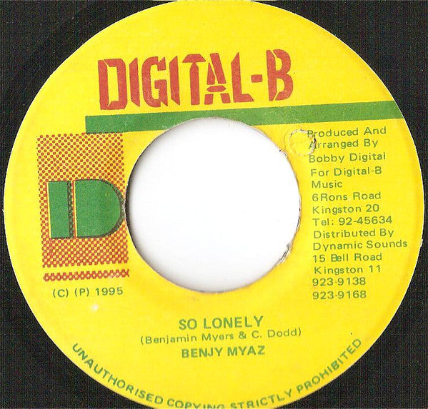 Benji Myaz : So Lonely (7")