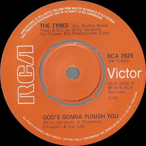 The Tymes : God's Gonna Punish You (7", Single, 4-P)