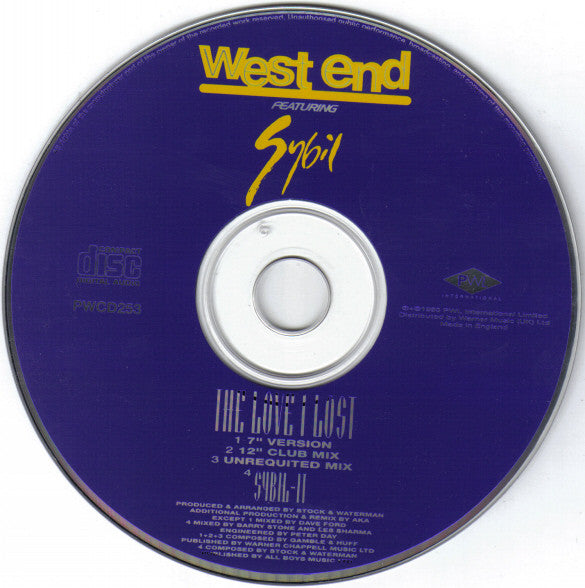 West End Featuring Sybil : The Love I Lost (CD, Single)