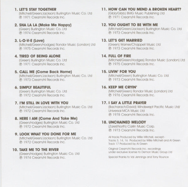 Al Green : The Very Best Of Al Green (CD, Comp)