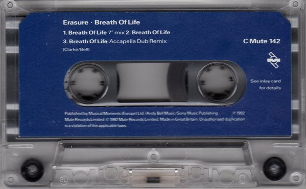 Erasure : Breath Of Life (Cass, Single)