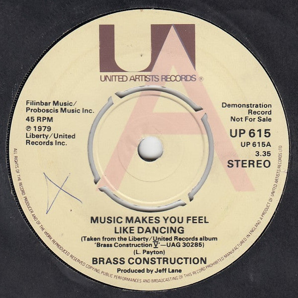 Brass Construction : Music Makes You Feel Like Dancing (7", Single, Promo)