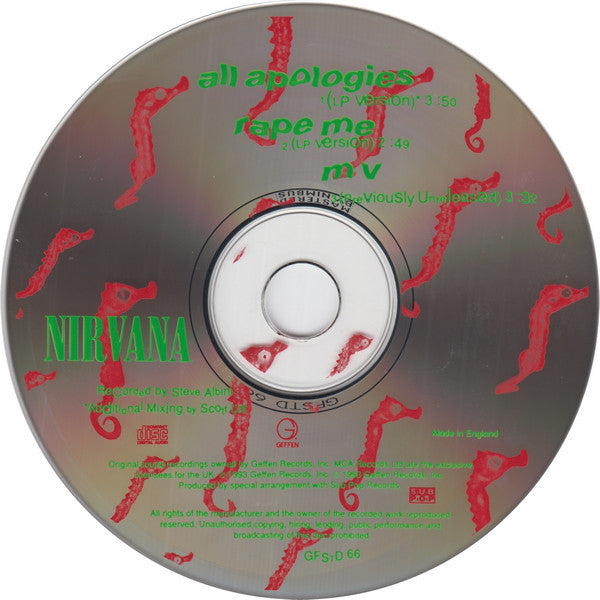 Nirvana : All Apologies ● Rape Me ● MV (CD, Single)