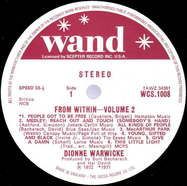 Dionne Warwick : From Within - Volume 2 (LP)