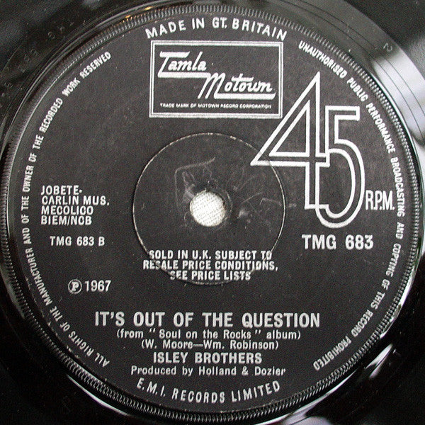The Isley Brothers : I Guess I'll Always Love You / It's Out Of The Question (7", Single, Sol)