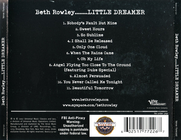 Beth Rowley : Little Dreamer (CD, Album)