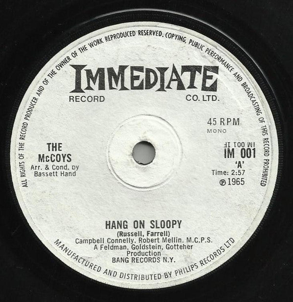 The McCoys : Hang On Sloopy / I Can't Explain It (7", Single, Mono, Sol)