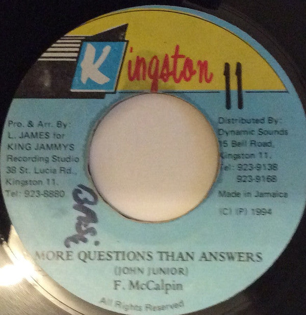 John Junior : More Questions Than Answers (7")