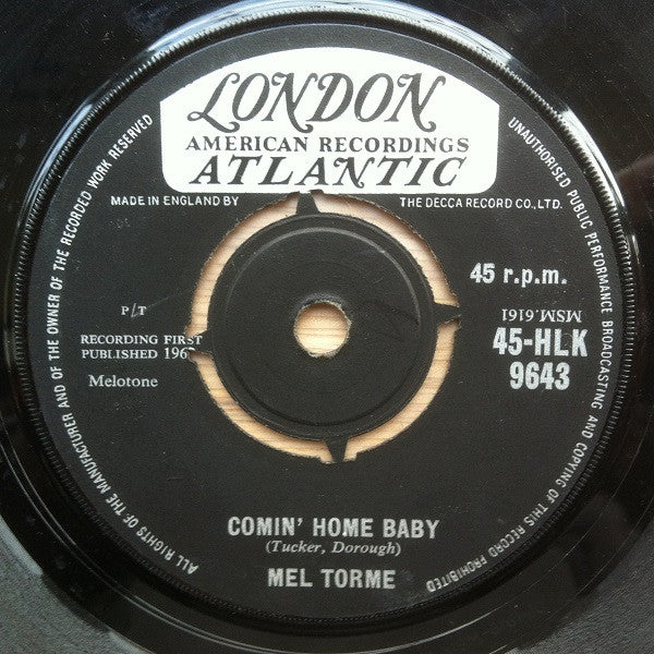 Mel Torme* : Comin' Home Baby (7", Single)
