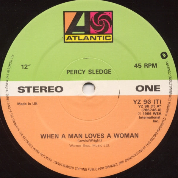 Percy Sledge : When A Man Loves A Woman (12", Single, RE)