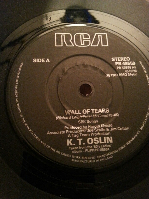 K.T. Oslin : Wall Of Tears (7", Single)