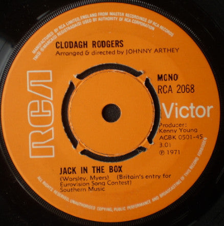 Clodagh Rodgers : Jack In The Box (7")