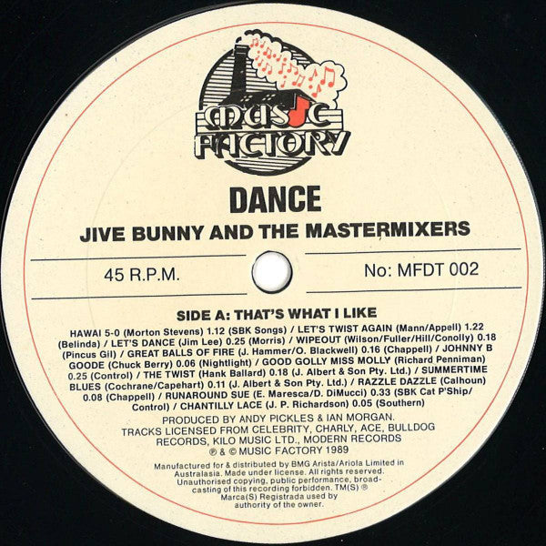Jive Bunny And The Mastermixers : That's What I Like (12")