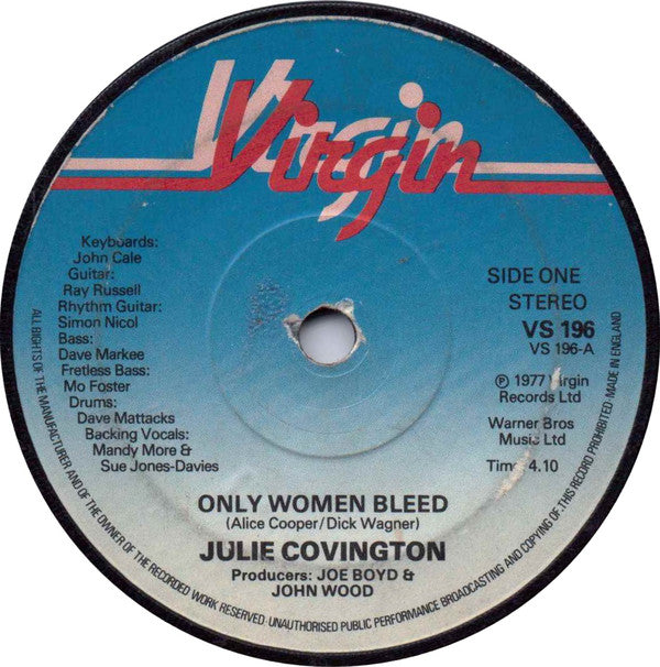 Julie Covington : Only Women Bleed (7", Single)