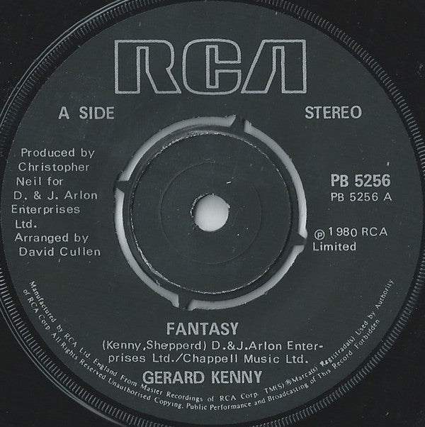 Gerard Kenny : Fantasy (7", Single, Pic)