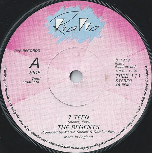 The Regents : 7 Teen (7", Single, Com)