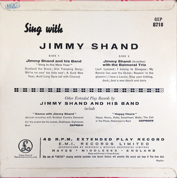 Jimmy Shand And His Band : Sing With Jimmy Shand (7", EP)