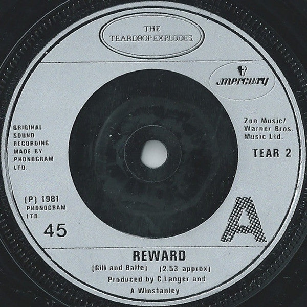 The Teardrop Explodes : Reward (7", Single, Com)